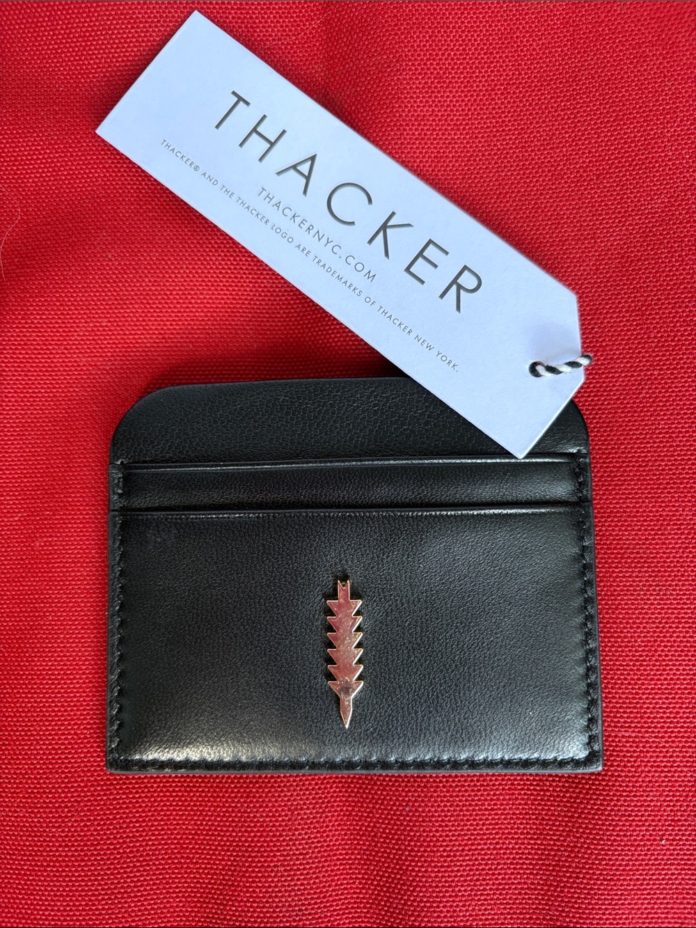 NWT Thacker New York Black Genuine Buttery Leather Card Holder